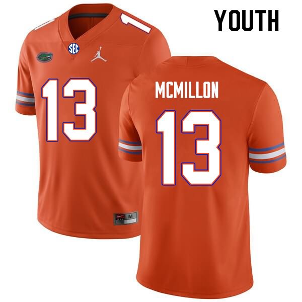 NCAA Florida Gators Donovan McMillon Youth #13 Nike Orange Stitched Authentic College Football Jersey YLJ2064BO